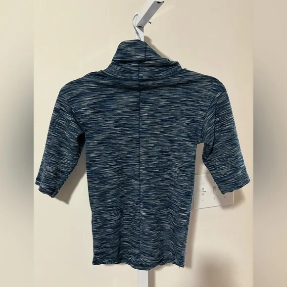 Free People Sunshine Space Dye Elbow Sleeves Turtleneck Top - Picture 3 of 4